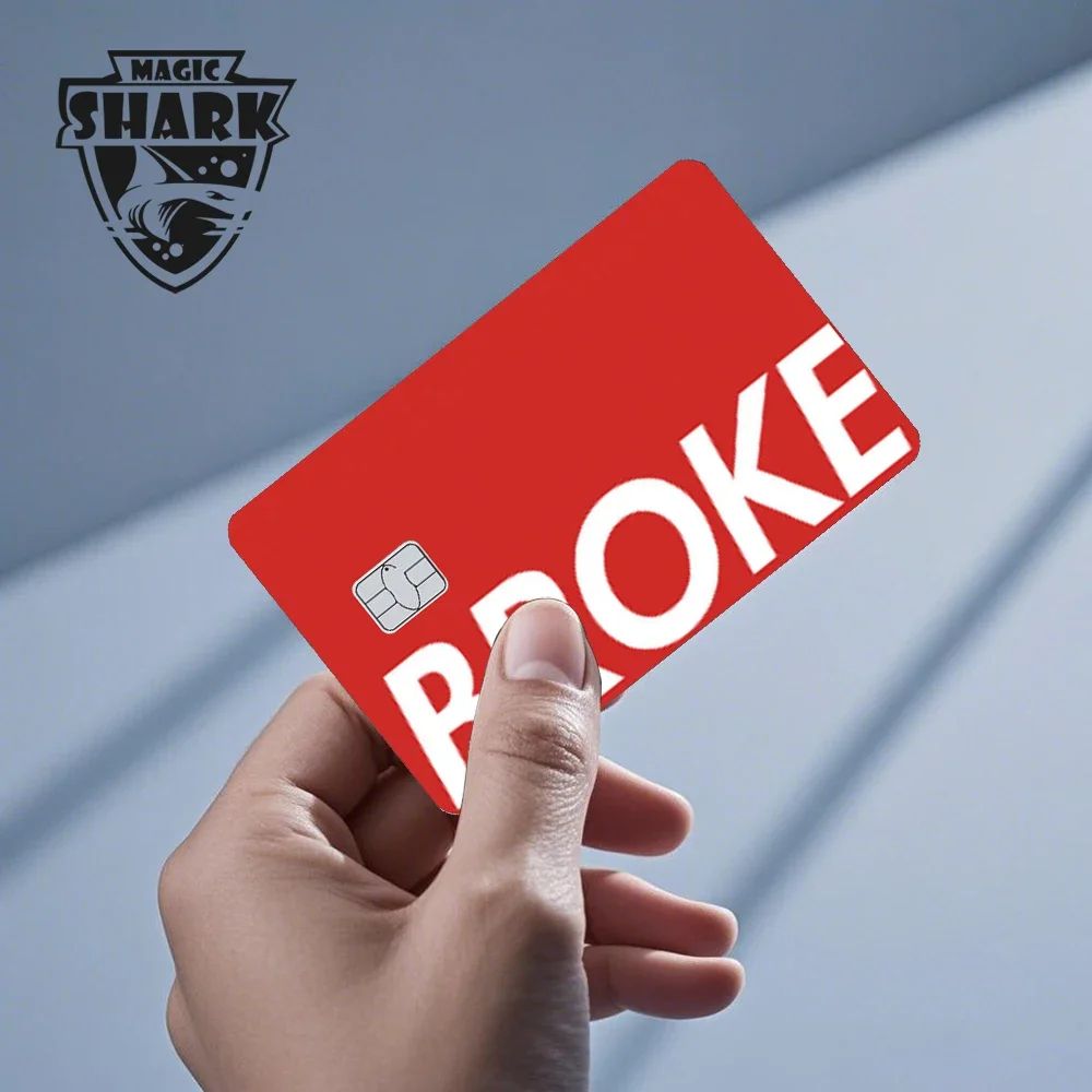 Magic Shark Sugar Daddy Meme Poke Money Funny Sticker Cover Skin Protective for Small Large Chip Credit Debit Card