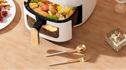 New air fryer. For home use. For making french fries. Visible. Multi-function all-in-one. Automatic.  Oil-free electric oven.