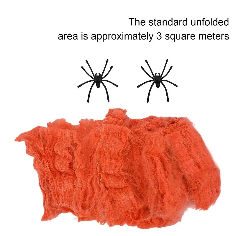 Artificial Spider Web Halloween Decoration Scary Party Scene Props White Stretchy Cobweb Horror House Home Decora Accessories