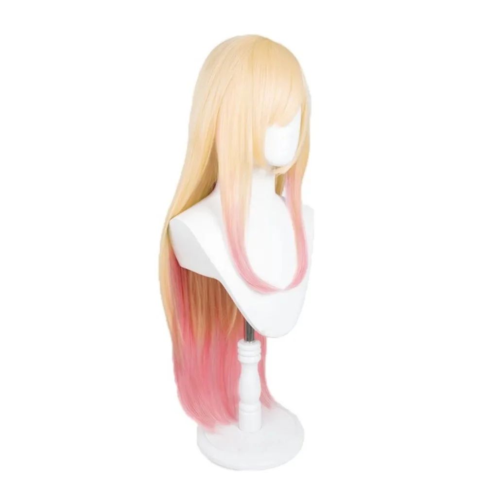 Minha Fantasia de Marin Kitagawa de My Dress-Up Darling Peruca Cosplay Ombré Rosa Dourado Sintética Longa Lisa Peruca Comic-Con Coser Festa Diária