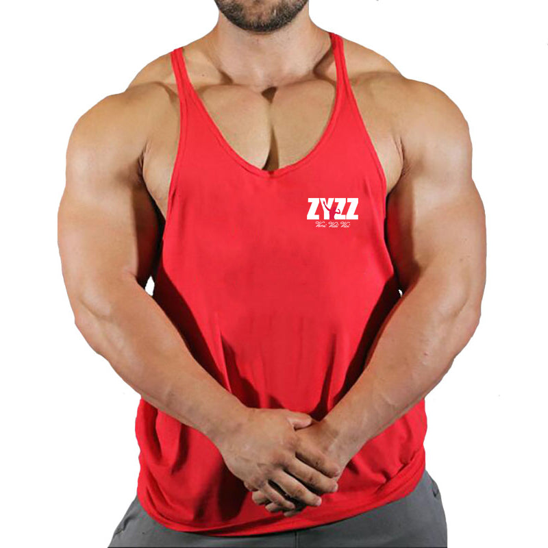 Gym Sleeveless Shirt Men Bodybuilding Tank Tops Fitness Workout Cotton Print Singlet Stringer Undershirt Male Casual Summer Vest