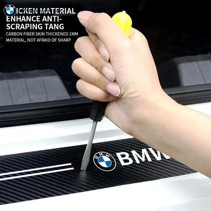 Car Door Automobile Scraper Protection Universal Pedal Protection Sticker Carbon Fiber Grain Automobile Threshold Strip For BMW