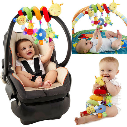 Baby Plush Hanging Toy Cartoon Cute Animals Shapes Prams Stroller Bed Spiral Activity Hanging Toys Colorful Soothing Rattles Toy