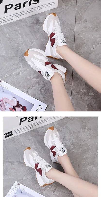 Tênis Feminino Casual Moda Respirável Caminhada Chato Tênis Feminino 2025 Academia Vulcanizado Branco Calçado Feminino