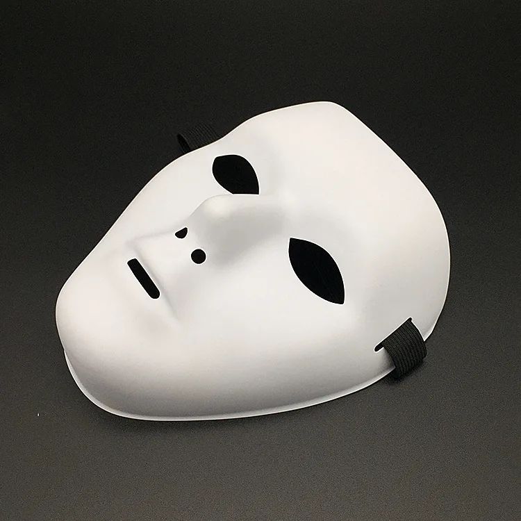 Halloween Props Masquerade Performance Full Face Mask Hand-painted White Street Dance Adult Eye Mask Death Clown Black Gold