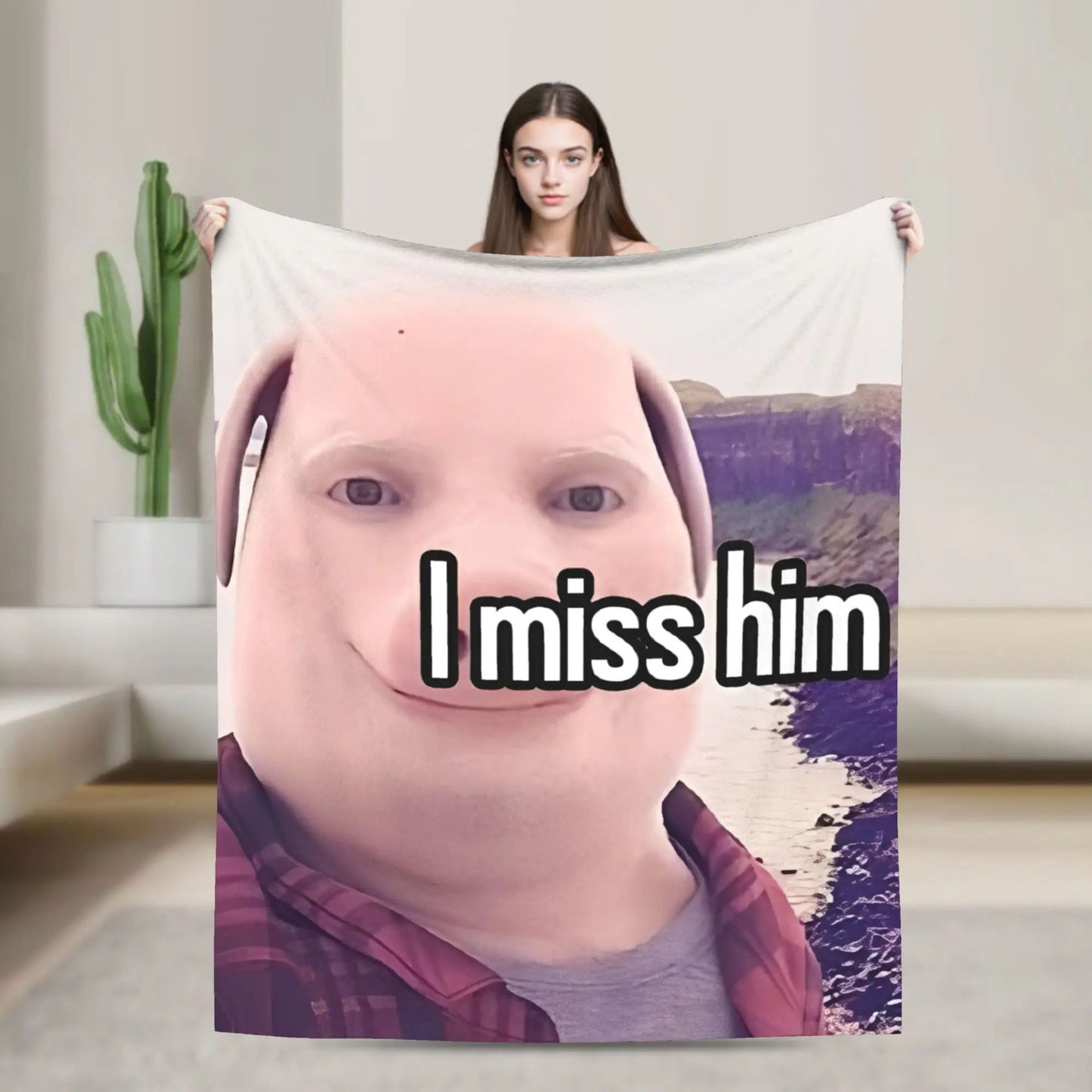 Super Soft Funny Print Throw Blanket for Bedding Travel Outdoor Use  John Pork Is Calling