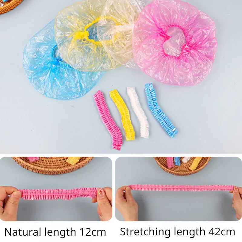 Toucas de Banho Descartáveis Acessórios para Sauna Transparentes e à Prova d'Água Toucas Descartáveis para Cabelo Produtos de Banheiro para Casa