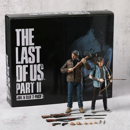 NECA The Last of Us 2: Pacote Duplo de Bonecos de Ação Ultimate Joel e Ellie para Coleção - Presente Brinquedo