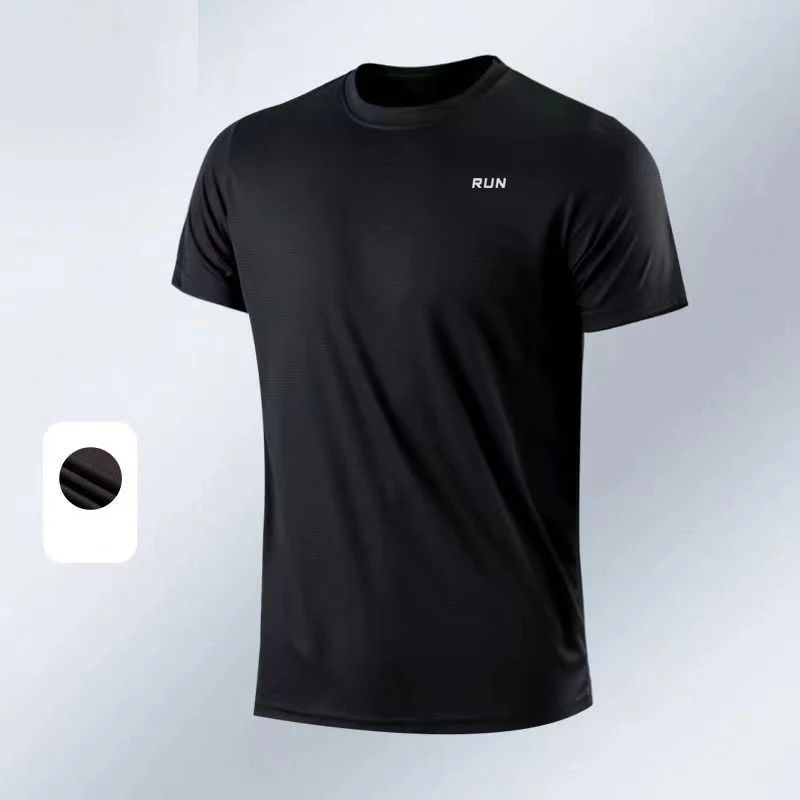 Men Fitness Gym t-Shirt Quick Dry Sport Running Shirts Man Short Sleeve Bodybuilding Top Training Football Jersey Man Sportswear