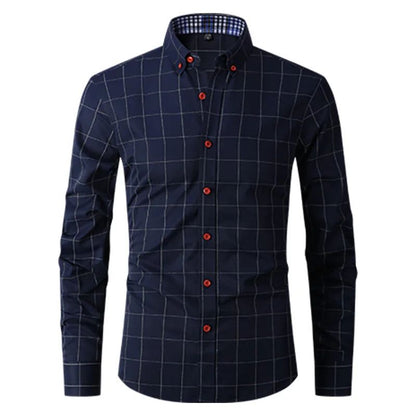 Brand New Men Shirt Male Dress Shirts Plaids Men's Casual Long Sleeve Business Formal Plaid Men's Shirt Camisa Social