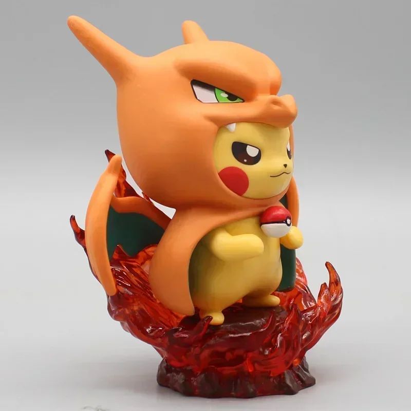 Conjunto de Bonecos Pokémon de 12cm - Pikachu Gengar Charizard Cosplay, Presente de Estátua Colecionável Fofo para Fãs de Anime
