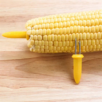 10pcs Fork Corn Skewer Stainless Steel Corn Holders Corn On The Cob Skewers Fruit Forks Outdoor Camping Cooking Barbecue Tool