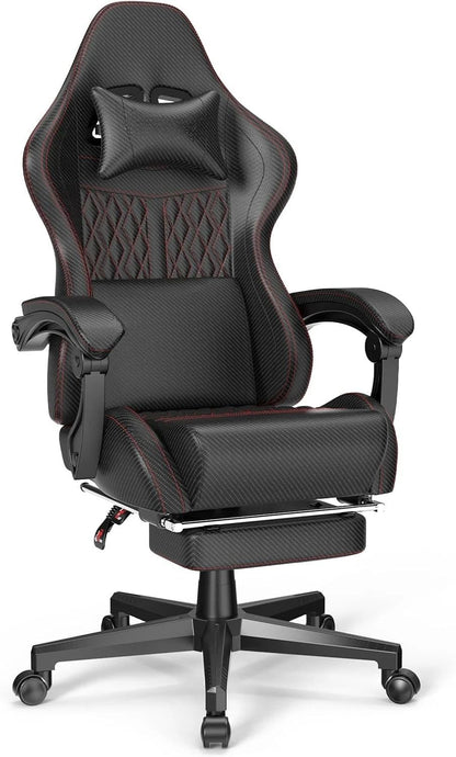 [Limited Time Offer, Clearance!]Vintage PU Leather Gaming Chair, High Back Gamer Chair with Massage, Ergonomic Computer Office C