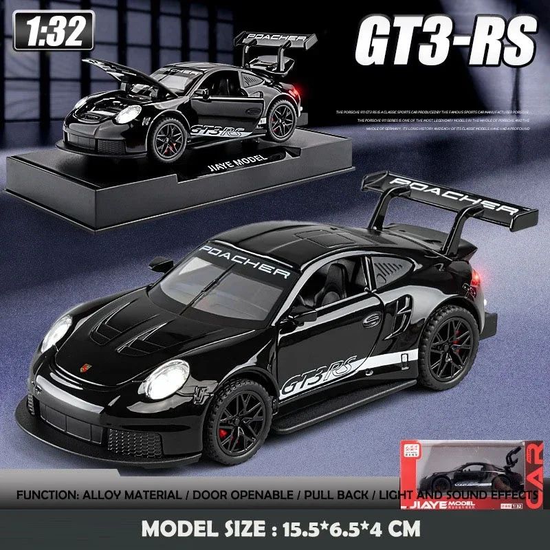 Carrinho Miniatura Diecast 1/32 Escala 911 GT3RS Carro Esportivo Modelo de Brinquedo Veículo Crianças Menino Aniversário Presente Decoração de Casa Brinquedo de Carro