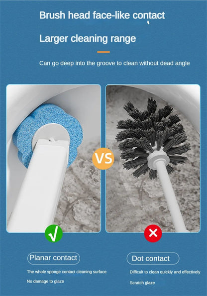 Disposable Toilet Brush Wall-Mounted Cleaning Tool for Bathroom Replacement Brush Head Toilet Cleaning Brush Set Wc Accessories