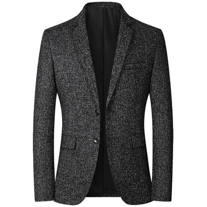 Black Men V-neck Single-breasted Suit Jacket, Fashion Slim Dress Coats, Blue Gray Yellow Blazers, Male Casual Tops Asian Size