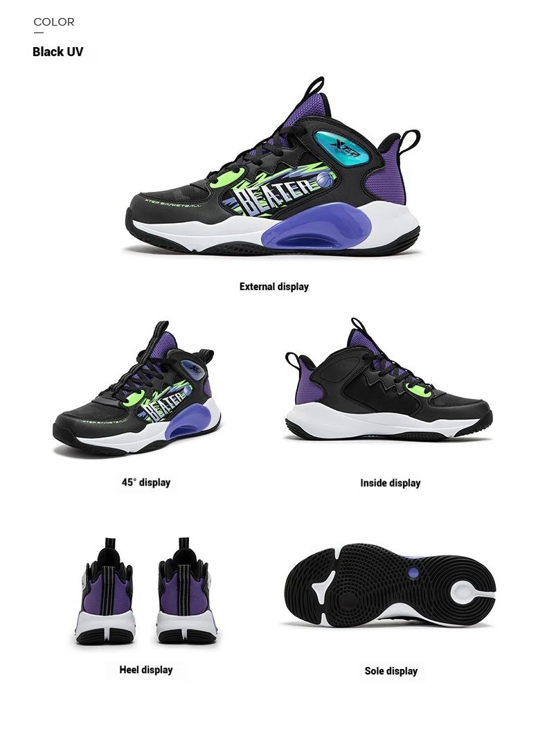 Xtep Teenager's Basketball Shoes 2025 Spring Unisex Mesh Breathable Lightweight Fashion Comfortable Sport Shoes 676415129390