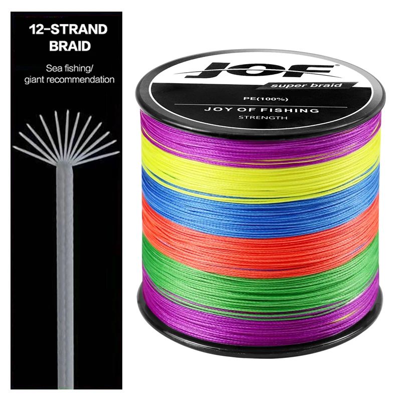 Linha de Pesca Trançada JOF Sea Fishing Forte PE X12 300M 500M 1000M 12 Fios 33lb~149.9LB Linha de Pesca Original