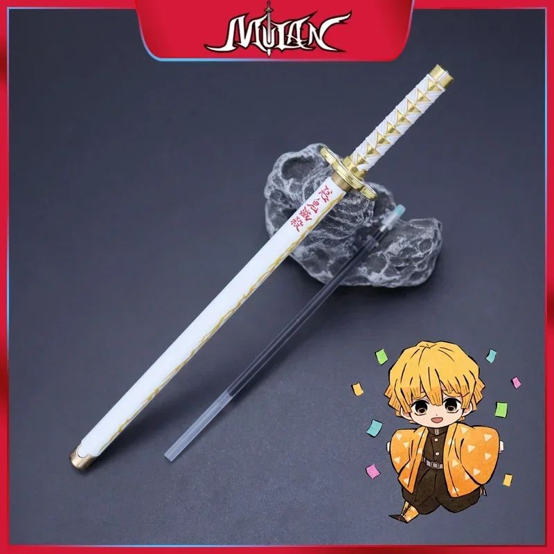 Caneta espadada de ponta de feltro de 7,5 polegadas Demon Slayer Nichirin, modelo de liga de espada, caneta katana Tanjirou, arma de anime Kimetsu No Yaiba, brinquedo Rengoku