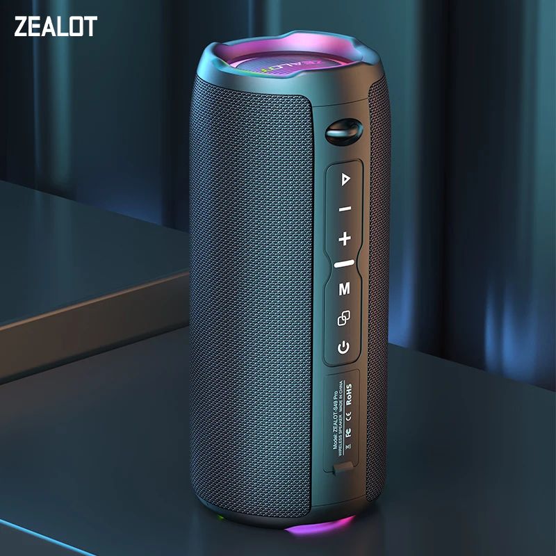 Zealot-S49PRO Portable Bluetooth Speaker 20W IPX6 Waterproof Powerful Sound Box Bass Boost Dual Pairing True Wireless Speaker