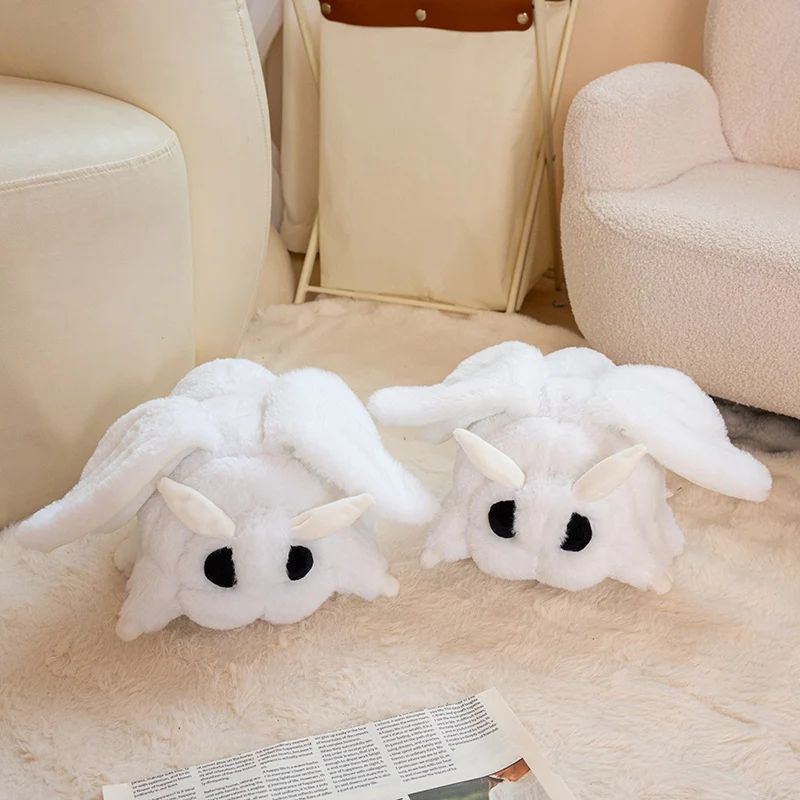 White Moth Plush Pillow Toy Soft Cartoon Moth Plushie Cute Night Butterfly Stuffed Animal Doll Xmas Birthday Gift