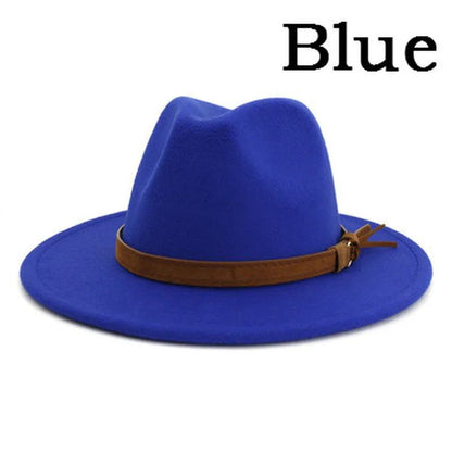 Fashionable Jazz Hats Autumn And Winter British Retro Top Hats Trendy Men's And Women's Woolen Hats Wide Brimmed Jazz Hats