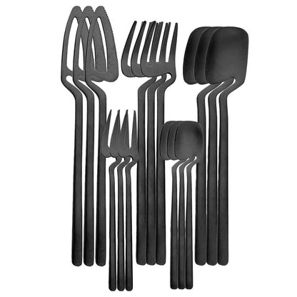 Conjunto de talheres de aço inoxidável fosco com 15 peças, faca, garfo, colher, conjunto de jantar, talheres de cozinha, serviço de prata