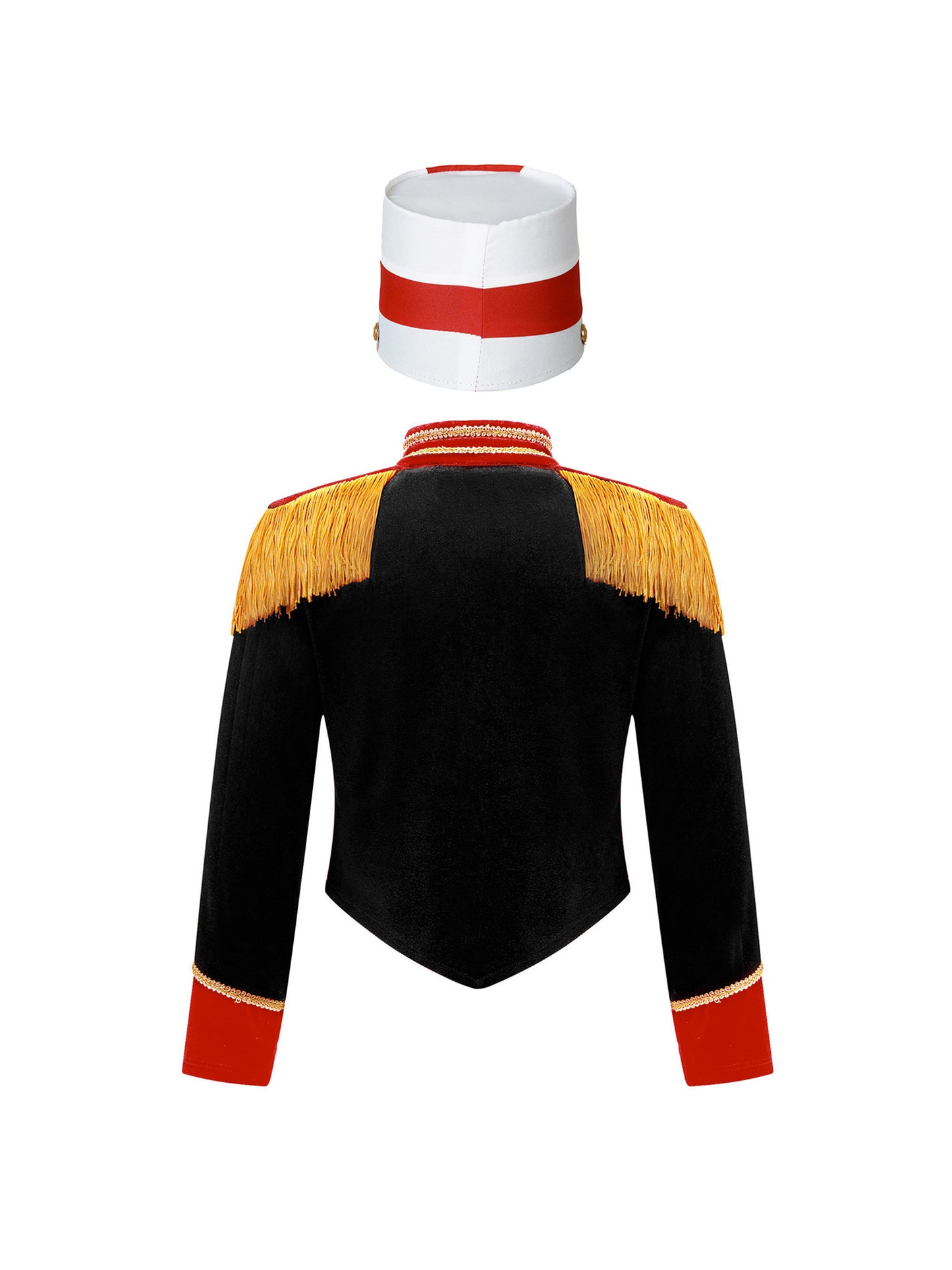 Girls Boys Marching Band Costume Outfits Circus Ringmaster Jacket Coat Team Performance Drummer Drum Major Uniform with Hat Sets