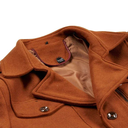 Overcoat 4XL Autumn Winter Mens Wool Trench Coats Fashion Middle Long Jacket Male Double Collar Zipper Coat Windbreak Woolen