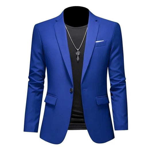 New Men Business Casual Blazer Solid Color Wedding Suit Jacket Dress Work Clothes Oversize Coats Male Brand Clothing Tuxedo