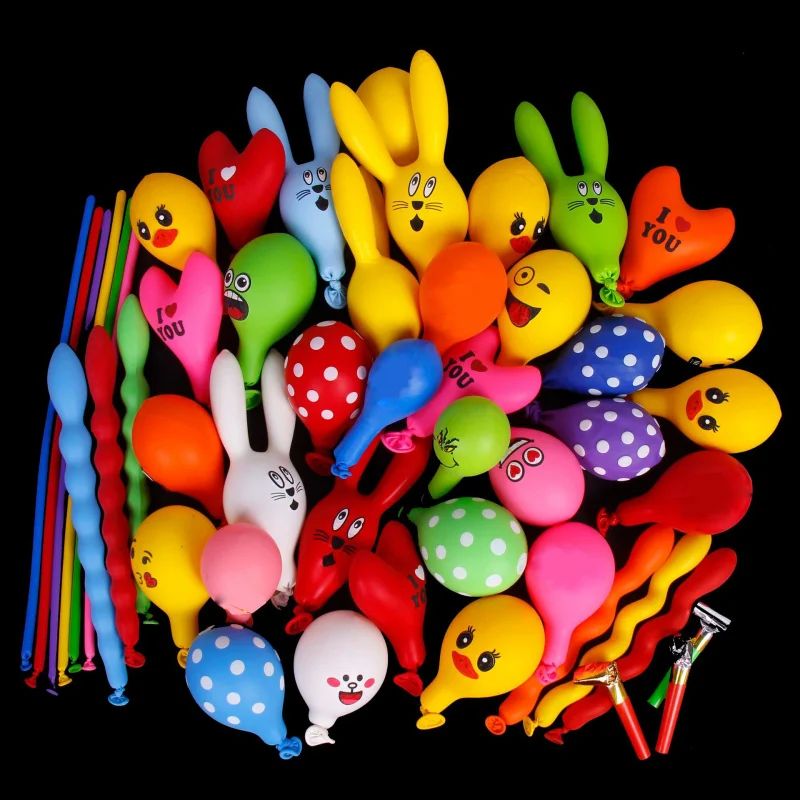 50/100 PcsNo gas pump provided Cartoon Balloons Decoration Helium Inflatable Balloons Animal Duck Rabbit Balloon Party Decor