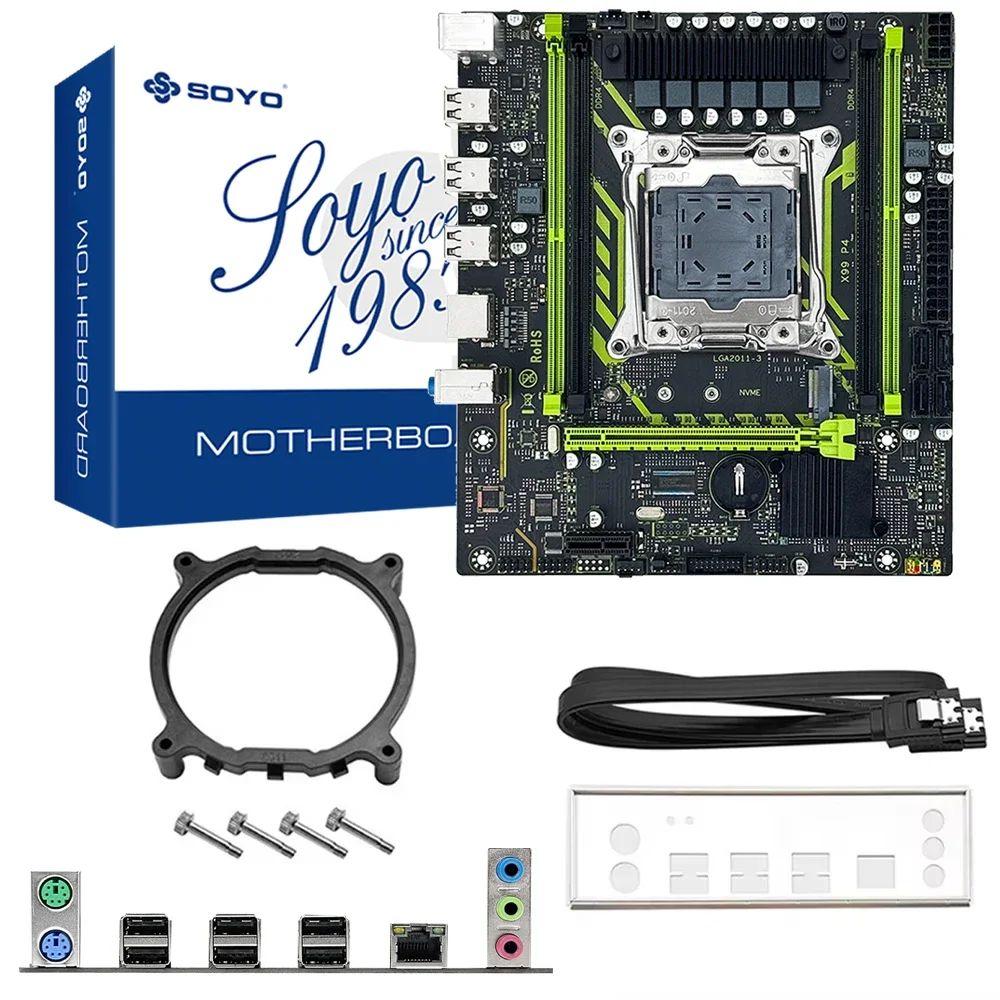 X99-8D4 SOYO Motherboard Set Kit With Intel LGA2011-3 Xeon E5 2650 V4 CPU DDR4 16GB (1*16GB) 2133MHZ RAM Memory NVME M.2 SATA