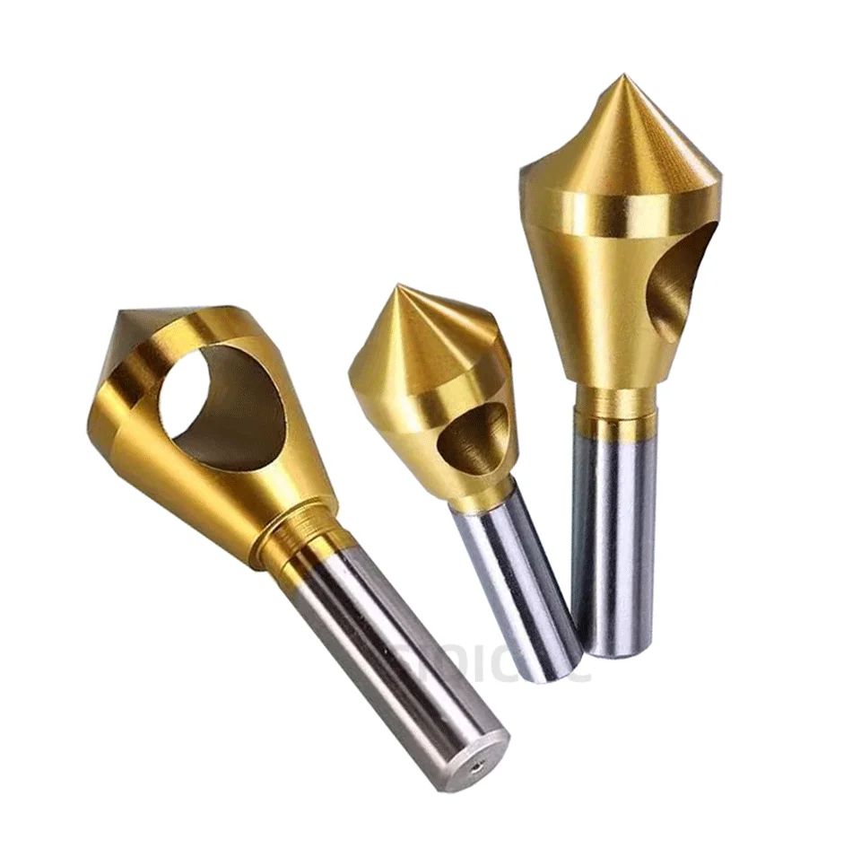 SLUGB Rebarbador Chanfrador Brocas Escareadoras Revestidas de Titânio Furo Liso Metal 90 Graus 1PÇ