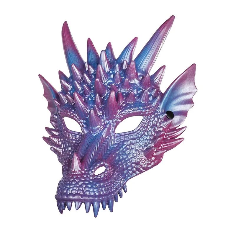 Party Supplies Pearl Blue Dragon Mask 3D Printing Dragon Knight Mask Cosplay Mask Halloween Mask Party Costume Props