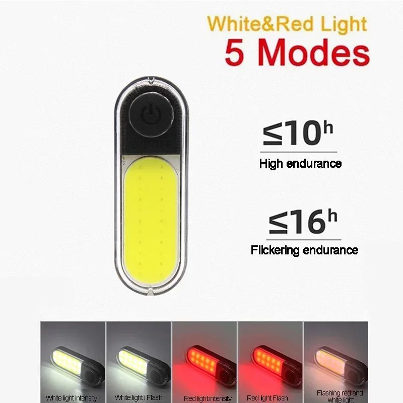 BUCKLOS Bike Light COB Front Rear Bicycle Lights LED Rechargeable Mountain Road Bicycle Lamp MTB Tail Light Cycling Flashlight
