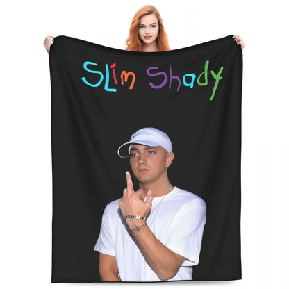 Eminem Inspired Coral Fleece Throw Blanket Super Soft Plush for Home Travel Bedding Air Conditioning  Summer Essential