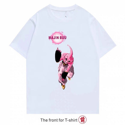 Anime Cartoon Printed Dragon Ball T-shirt Magic Man Buou New Cotton Short-sleeved Men's and Women's Cosplay Clothing