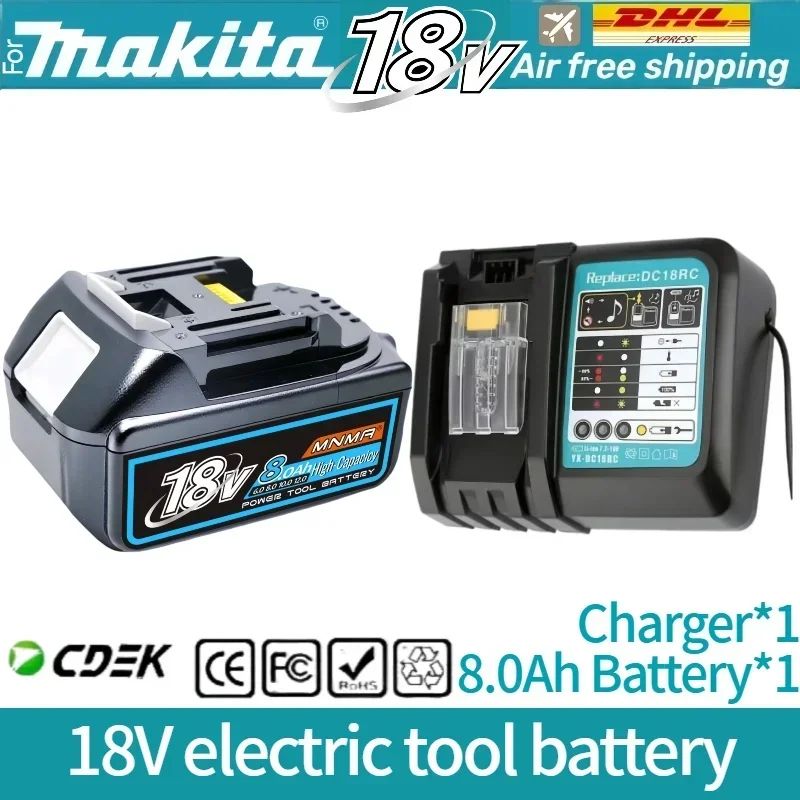 6AH 8AH 10AH 12AH Para bateria Makita 18V Ferramentas Elétricas Substituição Li-ion LXT BL1840 BL1850 para chave de fenda 18V com BMS
