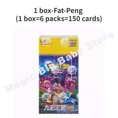 Cartas Pokémon Originais Jogo de Troca PTCG Reunião de Nove Cores Peng&Yuan Espada&Escudo Chinês 6.0 Ibrahimovic Presente Infantil