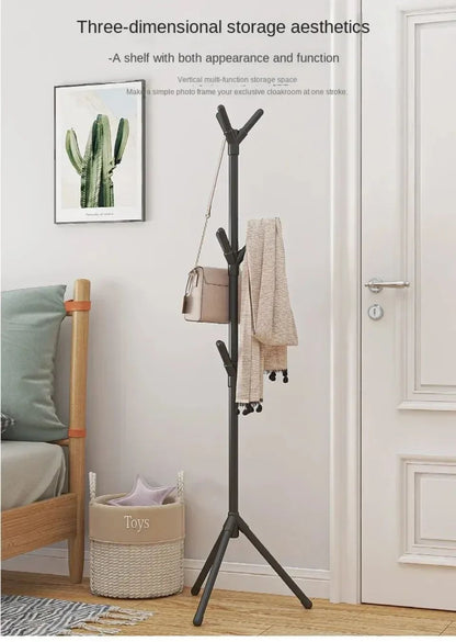 Floor Standing Clothes Rack Tree Branch Shape Multi Hook Mobile and Convenient Coat Rack for Home Living Room Clothing Storage