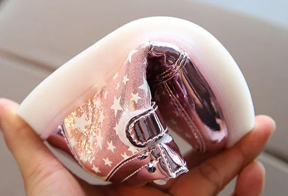 Children's Led Sneakers Girls Cute Glowing Princess Shoes Toddler Luminous Non-slip Footwear Kids Soft Bottom Lighted Sneakers