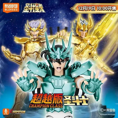 Anime Model Blokees Saint Seiya Champion Class Capricórnio Shura Câncer Máscara da Morte Dragão Dohko Action Figure Modelo Montado Brinquedo
