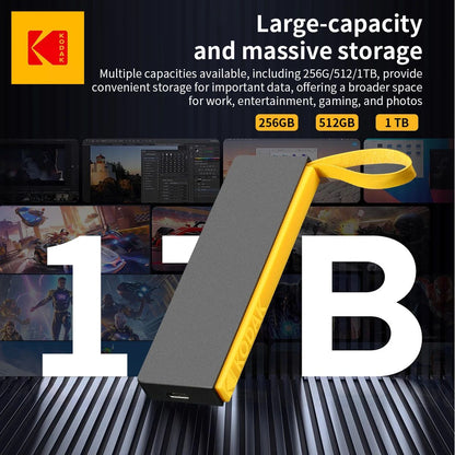 kodak SSD Externo 2tb 1tb 1000Mb/s 500Mb/s Disco SSD Externo Portátil 256gb Para Laptops Smartphone