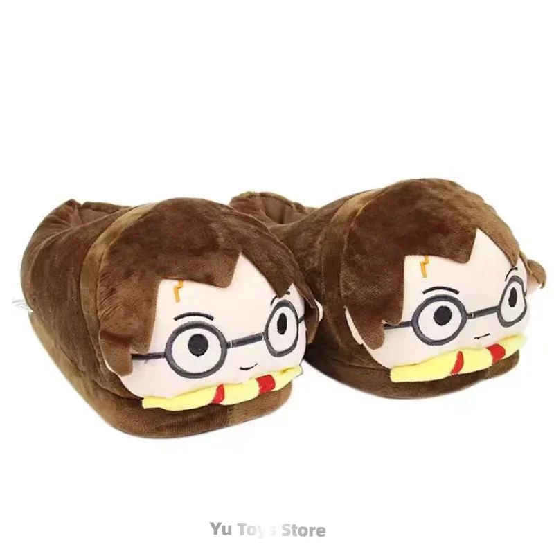 Chinelo de Algodão Fofo do Harry Potter, Quente e Grosso, para o Inverno, Unissex, para Ambientes Internos, Respirável, Presente Surpresa