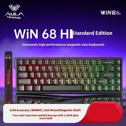 Teclados Win60 Win68 Aula com Teclas Magnéticas 8K, Teclado Mecânico para Jogos, Teclado com Fio para Esports com Luz RGB e Hot-Swap para PC Gamer (Presente)
