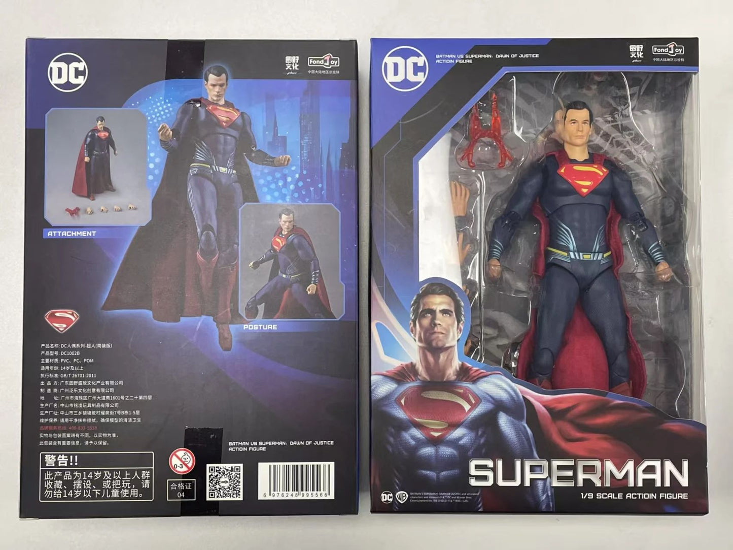 FondJoy DC Original 1/9 20CM Liga da Justiça Superman Batman Coringa Arlequina Mulher-Maravilha Victor Stone Aquaman Bonecos de Ação