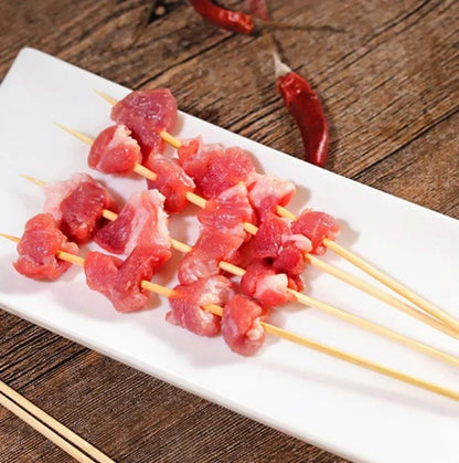 90/450pcs Bamboo Stick Food Grade Bamboo Skewer Sticks Disposable Natural Wood Long Stick Barbecue Fruit BBQ Tools 15/20/25/30cm