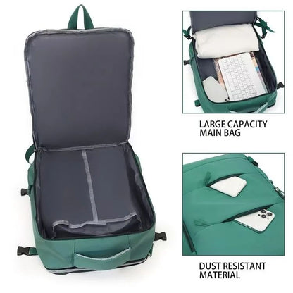 Mochila de viagem para mulheres e homens, aprovada para voos, impermeável, esportiva, casual, pequena para caminhada