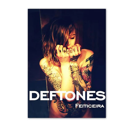 Retro Inspired Band Themed Wall Art D-Deftones Posters Classic Music Album Canvas Painting Ideal for Home Room Decor