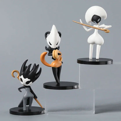 Hollow Knight Silksong The Knight Hornet Figures Estatueta Boneca Decoração de Modelo Fofo PVC Brinquedos Conjunto com 6